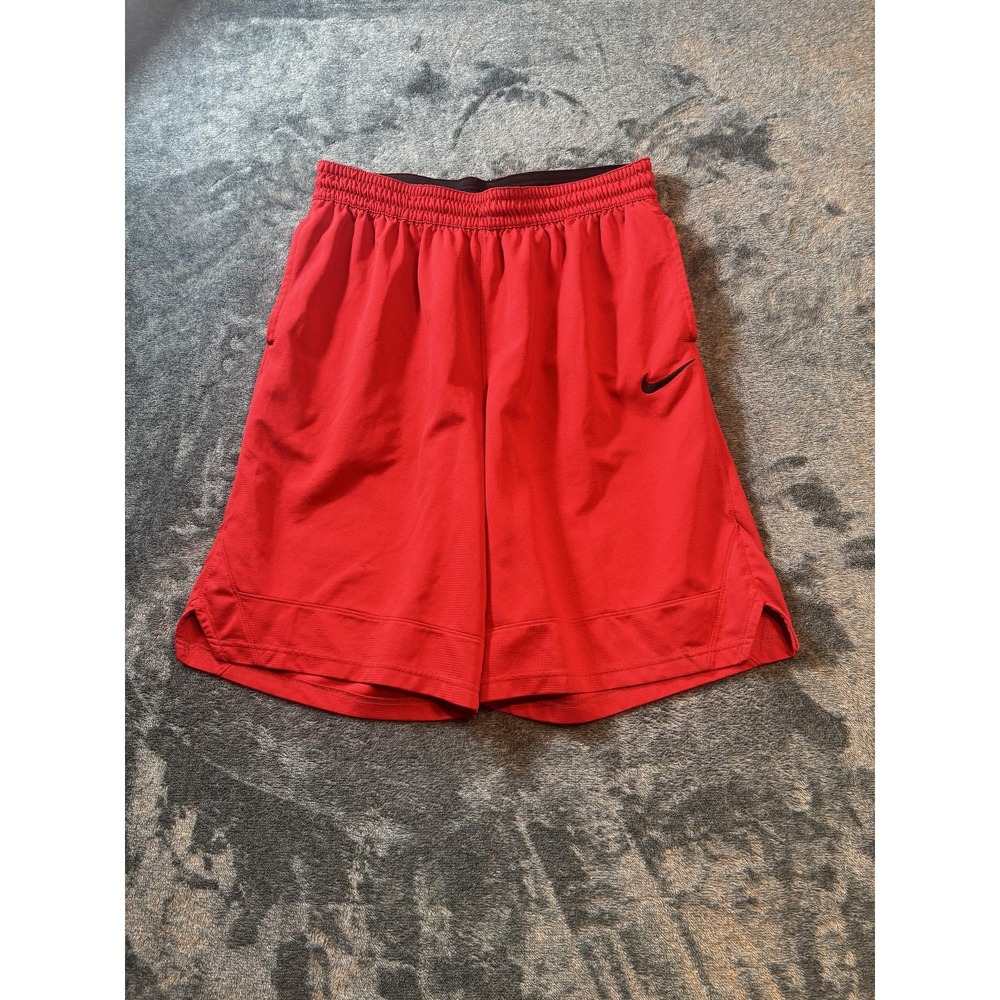 Nike Mens Shorts Size XL Athletic Red Dri-fit Polyester Solid Gym Shorts Knit
